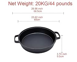 LI-GELISI Oversized Cast Iron Skillet