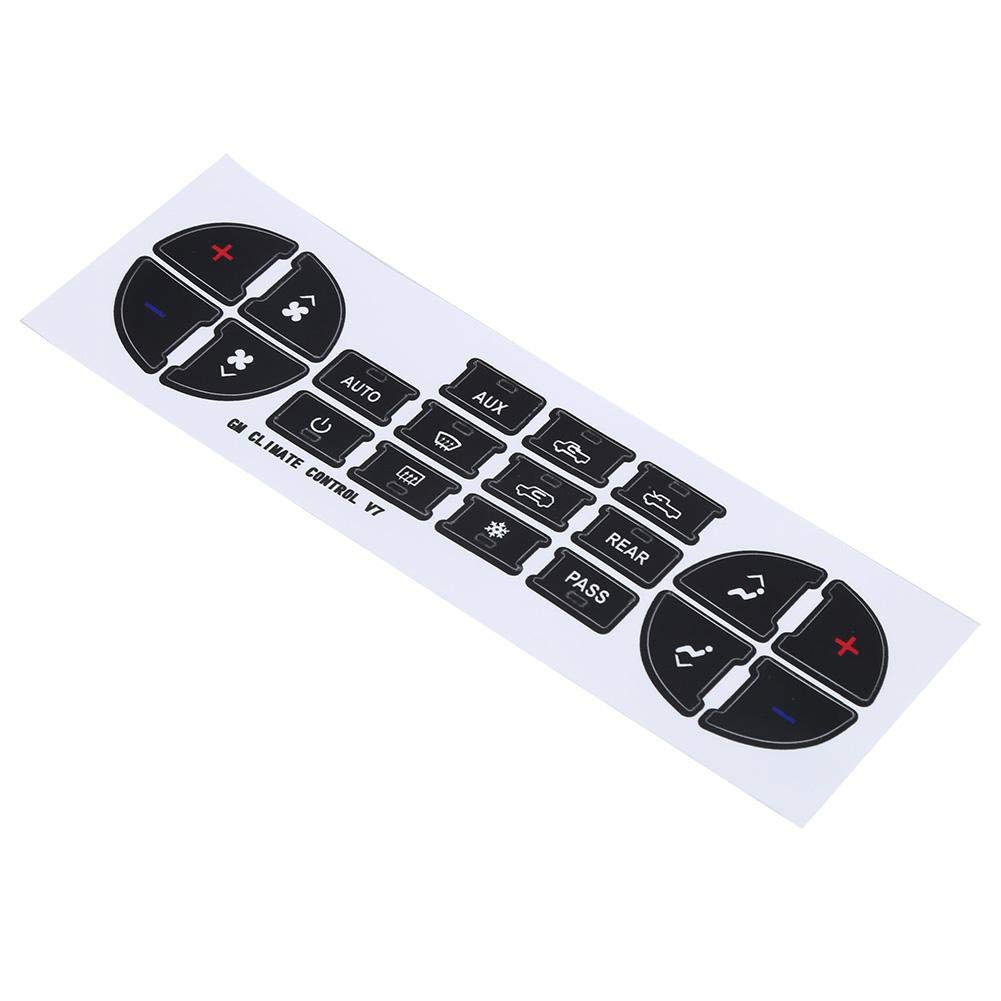 KIMISS Coated Paper AC Dash Button Repair Kit AC Button Stickers Air Condition Decal Stickers Replacement for Tahoe 2007-2014