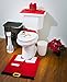 ShellKingdom Toilet Seat Cover and Rug Set Tank Lid Cover for Party Bathroom Sets(Christmas Laozi)
