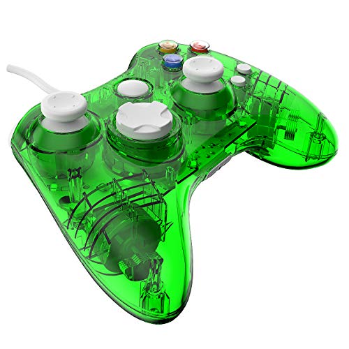 Wired 360 Controller Dual Vibrator Wired Gamepad Gaming Joypad, Green - PAWHITS