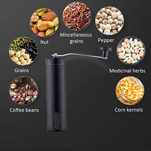 ZQH Manuelle Kaffeemühle, Kleine Handkurbelmühle Verstellbarer Konischer Keramikgrat 30G Kapazität Mit Edelstahlhand… – Bild 3