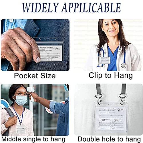 5 Pack CDC Vaccination Card Protector, 4.3 X 3.7 Inches Immunization Record Vaccine Cards Holder Clear ID Name Tags Badge Holders Vinyl Plastic Sleeve with Waterproof Type Resealable Zip