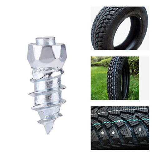 KIMISS Steel 100pcs 15mm/0.59" Wheel Tyre Stud Screws Snow Ice Dirt Mud Non-Slip Wheel Screw for Car Truck SUV ATV,Motorcycle,Bicycle,Shoe