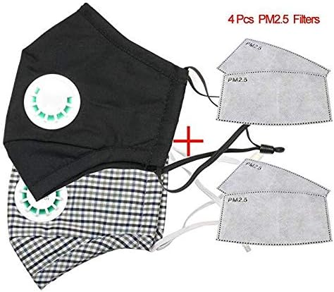 Nightkids 2 Boxes Activated Carbon Three-dimensional Mask Safety Air Mist Respirator Dust-proof Allergen Mask Anti-mist Anti-PM2.5 Breathing Mask Condensation Breathing Valve Dust-proof Mask(Black)