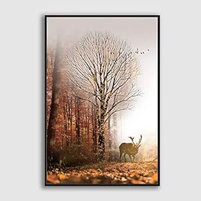 Framed Canvas Home Artwork Decoration Abstract Scenery Canvas Wall Art for Living Room, Bedroom - 16x24 inches
