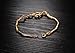 OPK Jewelry18k Gold Plated Elegant Women‘s Link Bracelet Double Heart Gold Bracelet Wedding Gifts