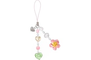Agromusk Hibiscus Flower Phone Charms,Cute Y2K Cell Phone Straps Aesthetic Star Summer Beach Accessories Phone Bag Keychain Decor