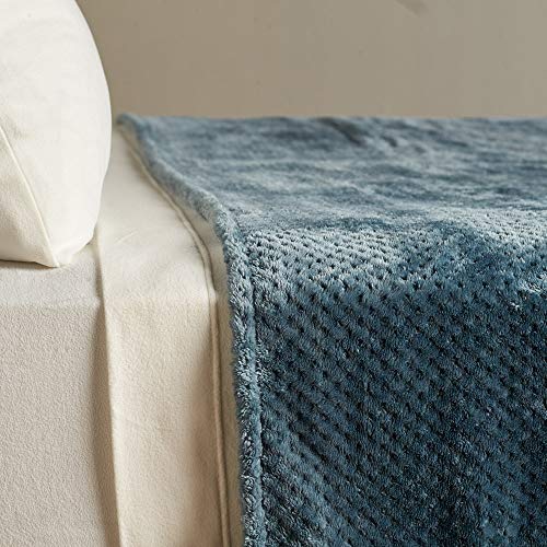 Berkshire Blanket Textured Plush Bed Blanket Blue Twin (60" x 90") Pricepulse