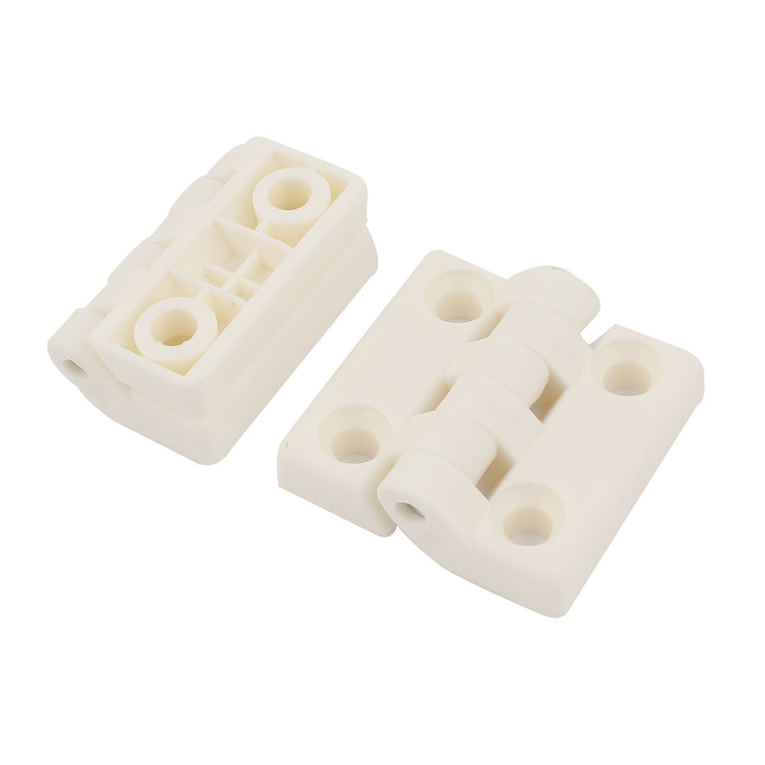 Sourcingmap Plastic Countersunk Hole Cabinet Ball Bearing Hinge 48mmx48mm 2pcs White
