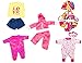 ebuddy Total 5 Sets Baby Doll Clothes Include Bikini Rompers for 43cm New Born Baby Dolls, 15 inch Dolls