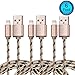 Flebi 6 Feet / 2 Meter Nylon Braided Lightning to USB Cable Apple Charger for iPhone iPad iPod (3 Pack)
