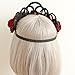 Halloween Headbands for Cosplay Party Costumes Vampire Bat Evil Elastic Hairband Red Rose Girls Crown Hair Accessories (Rose Crown)