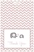 50 Cnt Pink Grey Chevron Elephant Baby Thank You Cards