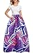 Afibi Women African Printed Casual Maxi Skirt Flared Skirt A Line Long Skirts with Pockets (Medium, Pattern 5)