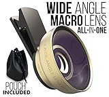 ZenLens All-in-one iPhone Camera Lens Kit for Stunning Smartphone Pictures - Universal Smart Phone 15X Zoom Macro & 0.45X Wide Angle Lenses for Mobile Photography - Nonslip Rubber Grip & Leather Pouch