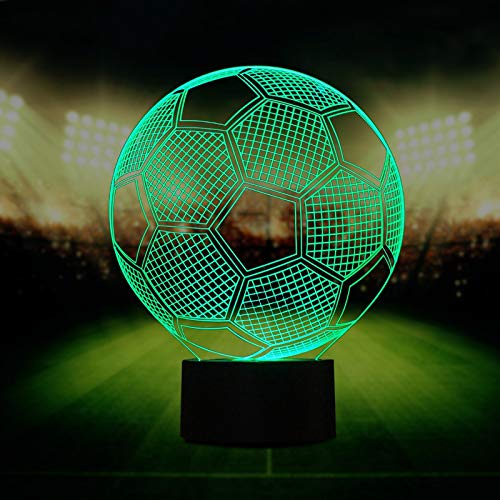 Wiscky Soccer Night Lights for Kids 3D Illusion Football Lights Lamp 7