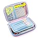 SOOCUTE Crown Unicorn Gifts for Girls - Cute Big Size Hardtop Pencil Case with Compartment - Kids School Supply Organizer Stationery Box Zipper Pouch (Light Pink)