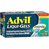Advil Liqui-Gels Minis (160 Count) Pain Reliever/Fever Reducer Liquid Filled Capsule, Fast Pain Relief for Headaches, Back Pain, Muscle Pain, 200mg Ibuprofen, Easy to Swallow