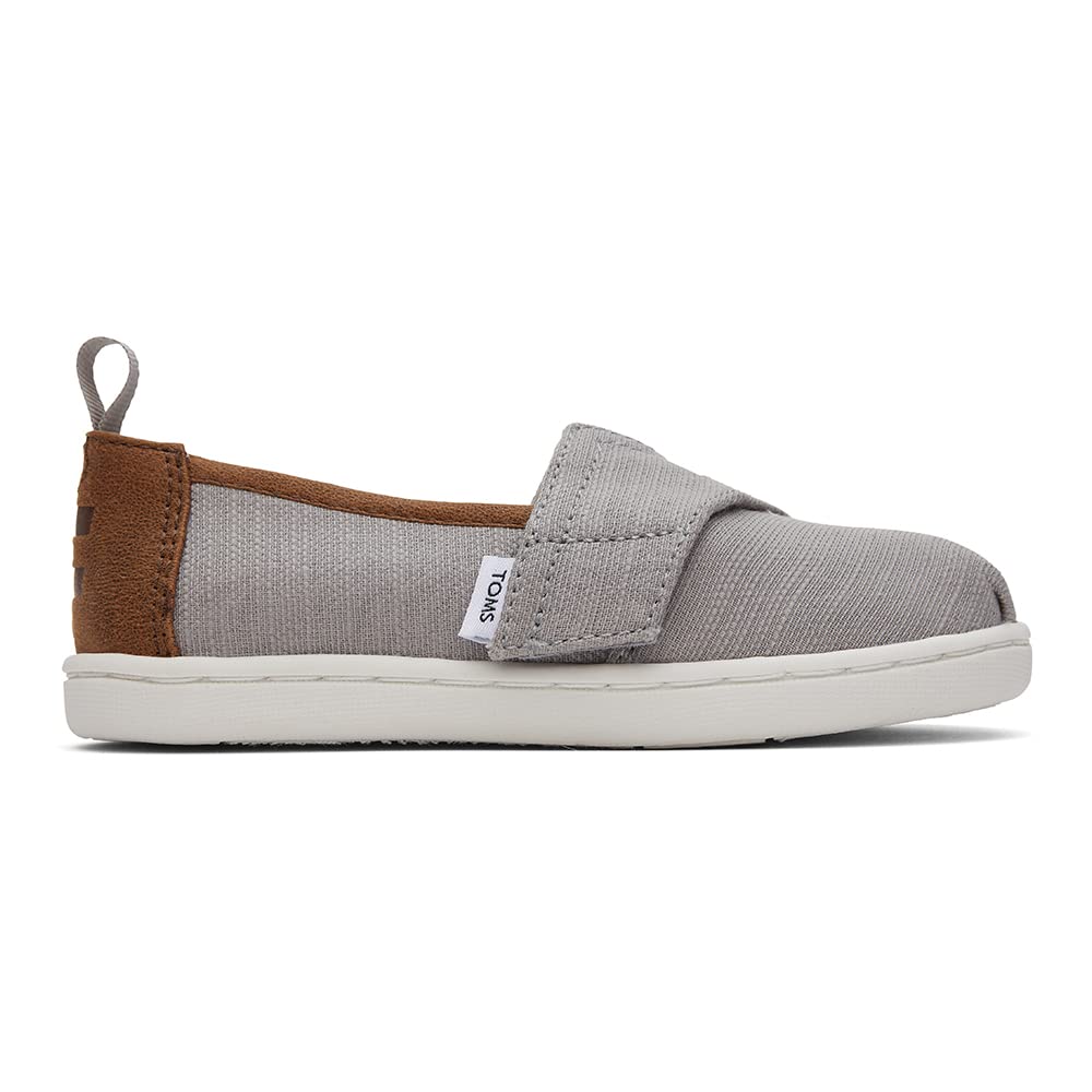 Photo 1 of ***HEAVY USE****    TOMS Kids Alpargata Recycled Cotton Loafer Flat, Drizzle Grey, 8 US Unisex Toddler