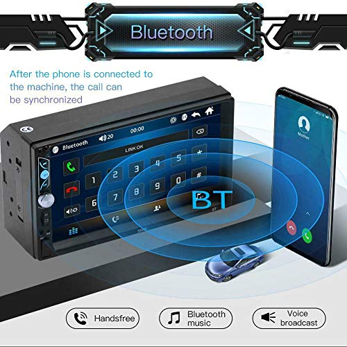 7'' Double DIN Android 8.1 MP5 Car Multimedia Player GPS Navigator Steering Wheel Control FM/AM Radio WiFi Bluetooth Hand-Free Calls Dual USB Fast Charging HD Rear View Camera Mirror Link - Thumbnail 3
