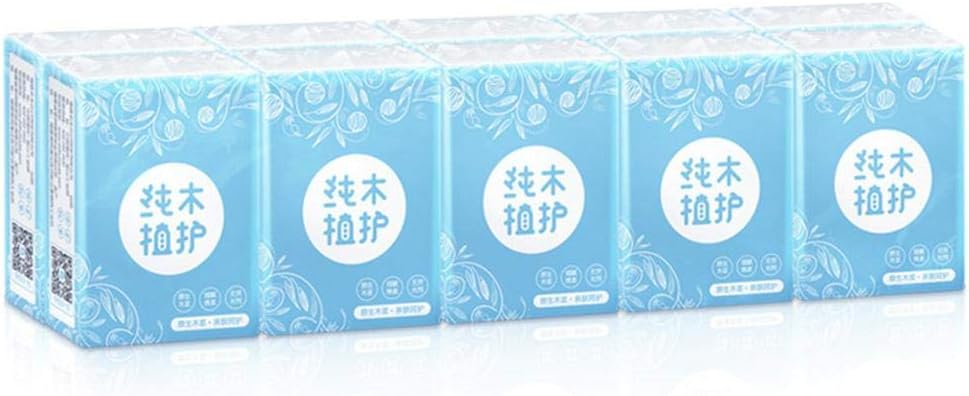 chlius 10 Packs Pocket Tissue, Pocket Handkerchiefs, Silky & Smooth Soft 3-Ply Handkerchief Paper Towels, Mini Pocket Pack Facial Tissue, Easy To Carry, Packets Of 8 Sheets Each