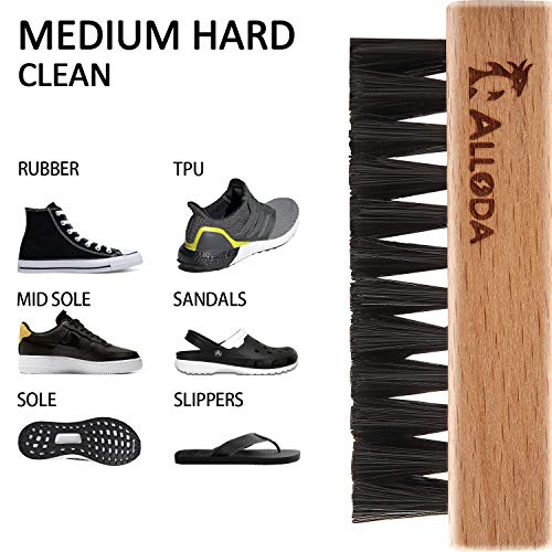 Shoe Cleaning Brush/Scrub Brush by Alloda - [Upgrade] Protect Double Sided Soft & Hard Sneaker Cleaner Brush by 100% Boar & Nylon bristle - Thumbnail 3