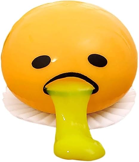 squishy puking egg yolk stress ball