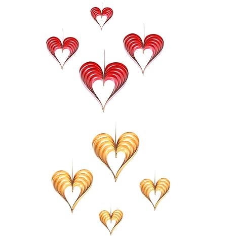 Amosfun 8pcs Party Valentine S Day Hanging Heart Decorations 3d