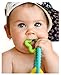 Nuby Chewy Charms Neutral/Star and Triangle Silicone Teether, Teal/Green/Yellow