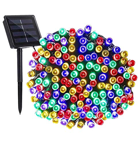 MAOKOT Solar Christmas Lights Outdoor, 8 Modes 72ft 200 LED Multicolor Solar String Lights, Waterproof Christmas Deocrative Lights for Garden Fence Holiday Decor (Multicolor)