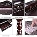 HOMECHO Vanity Table Set Makeup Dressing Desk with Tri-Folding Mirror Cushioned Stool Drawers Storage Organizer Dark Brown, HMC-MD-010