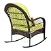 Best Choice Products Outdoor Wicker Patio Rocking Chair w/ Weather-Resistant Cushions and Steel Frame, Green