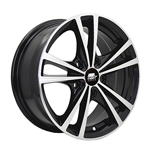 MST Saber Rim 15X6.5 5x100 Offset 45 Glossy Black w/Machined Face (Qty of 1)