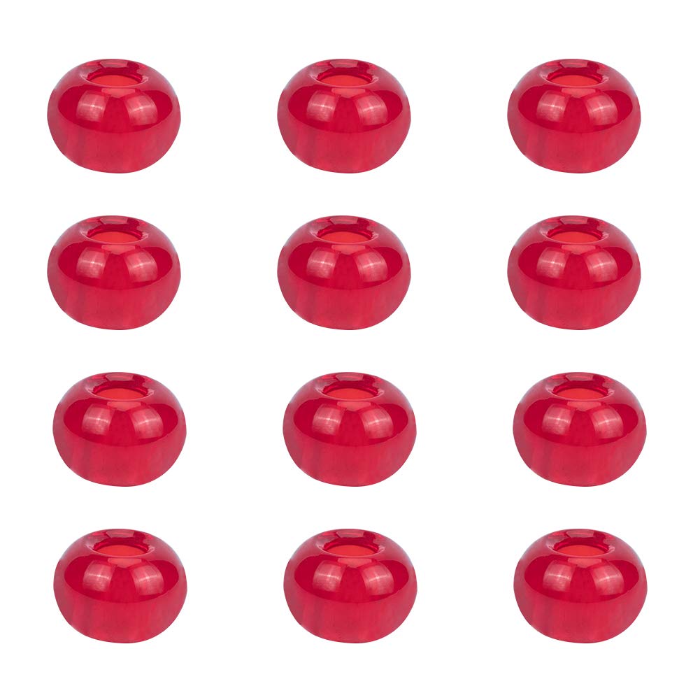 NBEADS 100 Pcs Large Hole Beads Rondelle Spacers Charms Glass Beads 15mm for Diy Bracelet Necklace Jewelry Making (Red)