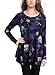BAISHENGGT Women's Paisley Printed Handkerchief Hem Tunic Top Large Dark Blue