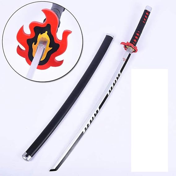 Amazon Co Jp Liling阿七 コスプレ道具 木製刀 鬼滅の刃 風 ヒノカミ神楽 日輪刀 武器 ベルト付き 1 服 ファッション小物