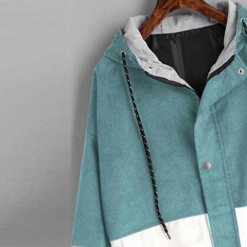 Gyoume Women Jackets Coat Long Sleeve Hoodies Corduroy Patchwork Oversize Zipper Jacket Windbreaker Coat Overcoat Clearance