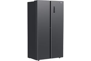 Upstreman 18.8 Cu.Ft Side By Side Refrigerator 36 Inch Counter Depth Full Size Fridge Black Kitchen Fridge SBS188