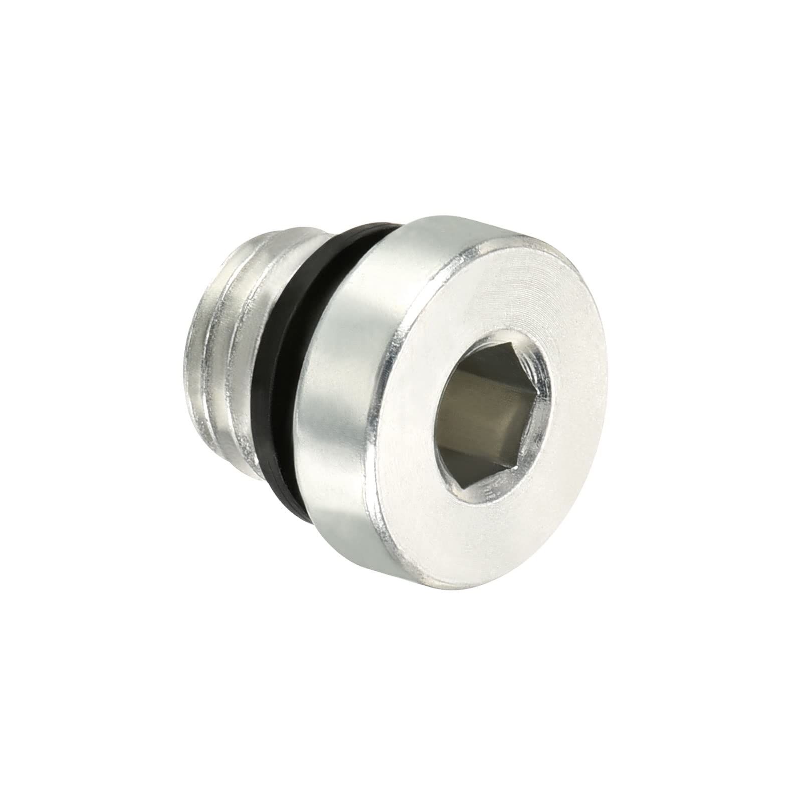PATIKIL M10*1.25 Internal Hex Head Pipe Fitting Plug, Male Thread 45# Steel Socket Plug with Sealing Ring for Terminate Pipe Ends