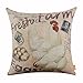 LINKWELL 18x18 inches Retro Farm Fresh Eggs Hen Old Look Burlap Throw Cushion Cover Pillowcase CC1167