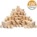 Hicarer 100 Pieces Unfinished Wooden Cubes Solid Natural Wooden Square Blocks for Baby Puzzle Making, Craft and DIY Project, 3 Sizes Mixed