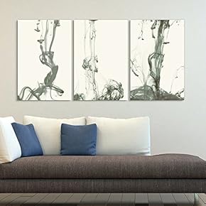 3 Panel Black Ink Splash x 3 Panels