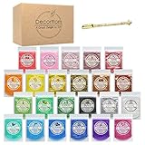 Epoxy Resin Color Pigment - 23 Color(Total 230g) Mica Powder Pigment Dye with Spoon - Cosmetic Grade Epoxy Resin Coloring for Soap Making Supplies - Slime Colorant for Paint, Bath Bomb - 0.36oz Each