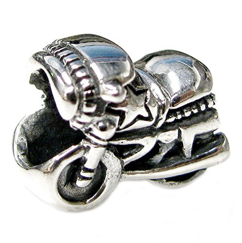 Sterling Silver Motorbike European Style Bead Charm