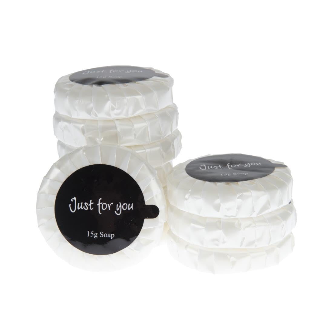 Travel Toiletries - Just for You Soap 20ml (Pack of 100), Weight: 15 grams per Soap, Dimensions: 45(Dia) x 10mm, REACH Compliant Hotel Soaps, Pleasant Fragrance, Individually Wrapped Soaps | GF951