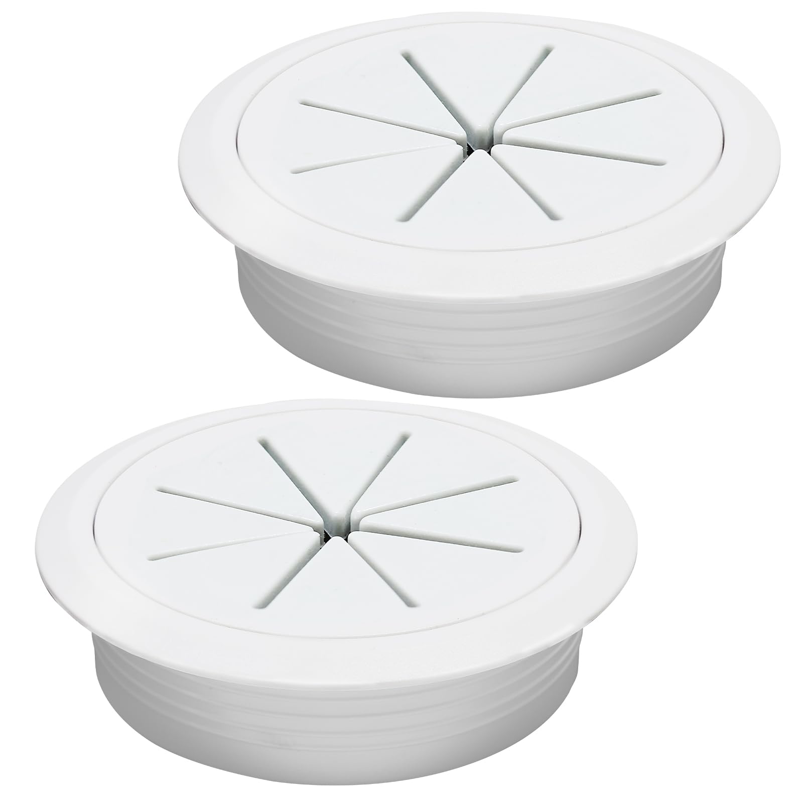 Photo 1 of Desk Grommet 3-1/8" (80 mm), Desk Hole Cover for Cables White, Cable Grommet ABS Plastic, Desk Hole Grommet for Office and Home Table Cable, Detachable & Flexible Cable Cord Organizer-2 Pcs