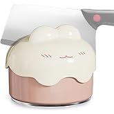 Cute Style Kitchen Knife Sharpener with Suction Cup Base, Compact Round Design, Essential and Practical Tool for Home Use (Pink)