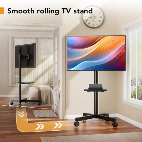 Hemudu TV Casters, Mobile TV Stand for 23-60 Inches Plasma/LCD/LED, TV Cabinet with Wheels up to 35 kg, Max VESA 400 x 400 mm