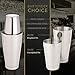 Boston Cocktail Shaker Set - Professional Bar Drink Mixing Supplies - Ultimate Collection Bartender Muddler Kit, Stainless Steel Martini Shakers, Gold with Black Velvet Sleeve