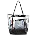 Zicac Woman Jelly Beach Bag PVC Transparent Tote Shoulder Bag Handbag Minimali (Black)
